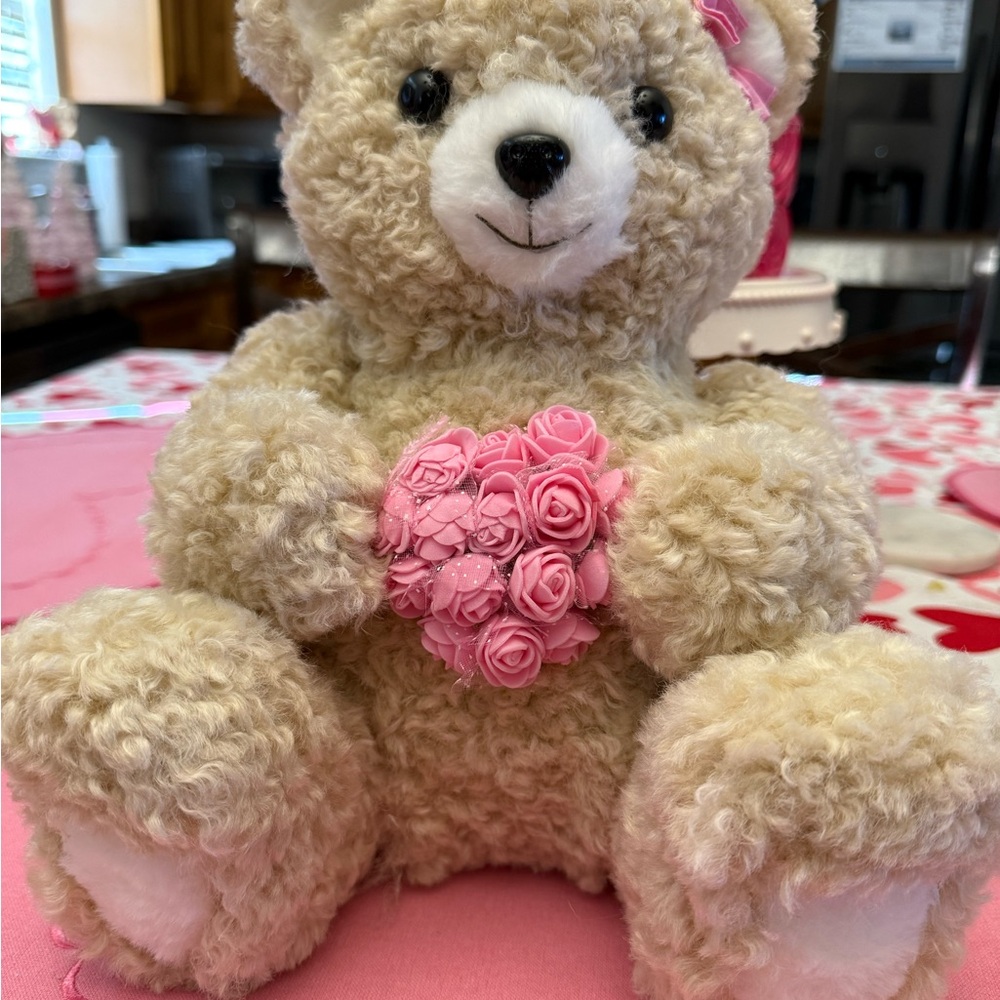 Adorable Teddy Bear with Pink Heart